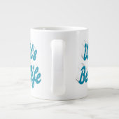 Femme ciel bleu demi-texte géant tasse de café (Dos)