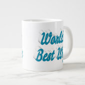 Femme ciel bleu demi-texte géant tasse de café (Devant droit)
