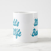 Femme ciel bleu demi-texte géant tasse de café (Devant)
