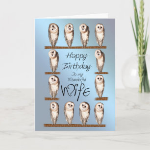Femme, Curious owls carte d'anniversaire.