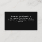 Femme D3 - cartes de visite de paon de beauté (Dos)