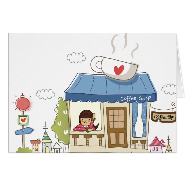 Femme dans un café-restaurant (Devant horizontal)