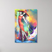 Femme dansante avec impression sur toile de parapl (Recto)