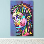Femme d'art peint sur toile (Insitu (Plancher de Bois))