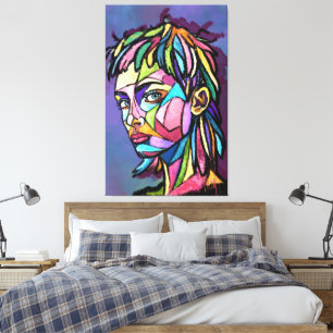 Femme d'art peint sur toile