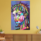 Femme d'art peint sur toile (Insitu(Salon))