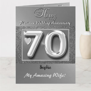 Femme de carte personnalisée 70e anniversaire de M