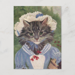 Femme de chambre chat briefkaart