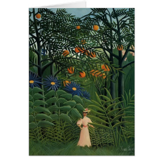 Femme de Henri Rousseau- marchant dans une forêt