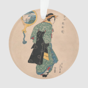 Femme de kimono japonais antique Ukiyo-e gravure s
