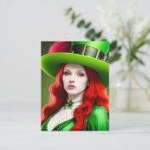Femme de la Saint-Patricks dans Green Tophat Carte (Debout devant)