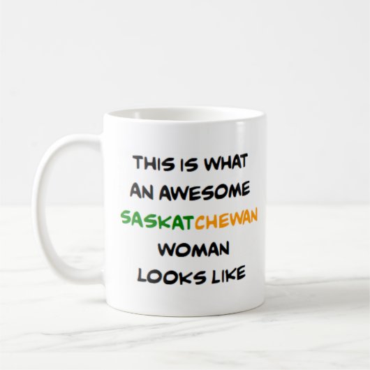 femme de la saskatchewan, superbe tasse à café (Gauche)
