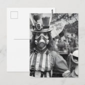 Femme de Masque à gaz à la carte postale Tea Party (Devant / Derrière)