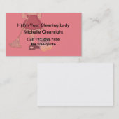 Femme de ménage simple cartes de visite (Devant / Derrière)