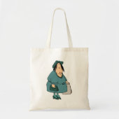 Femme de mode humoristique portant des sacs (Devant)