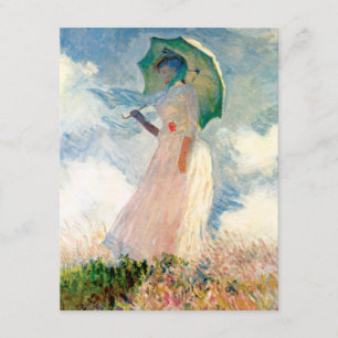 Femme de Monet avec des invitations d'un parasol