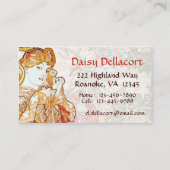 Femme de Mucha avec des cartes de visite de (Devant)