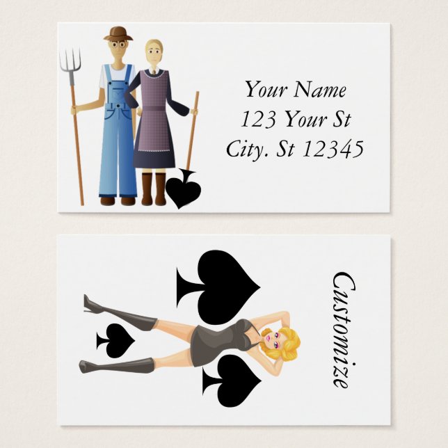 Femme de paysan Reine des pique Thunder_Cove (Devant & derrière)