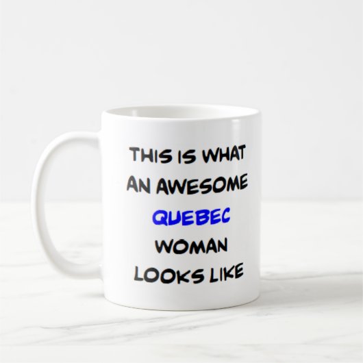 femme de québec, superbe tasse de café (Gauche)