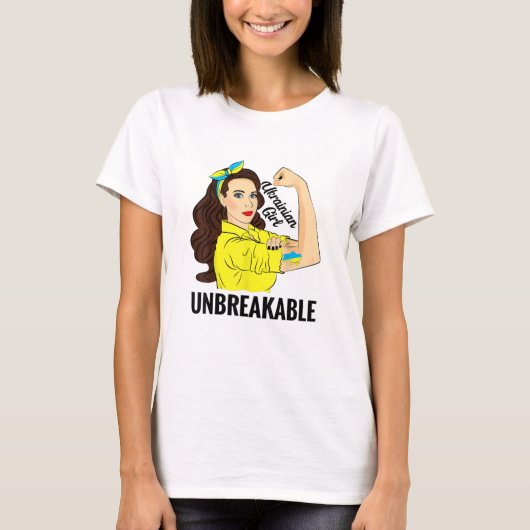 Femme de T-shirt ukrainienne incassable (Devant)