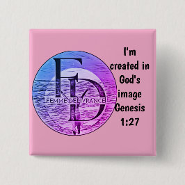 Femme Delivrance-Button Vierkante Button 5,1 Cm