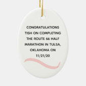 Femme demi-marathon de coureur ornement en rose (Dos)