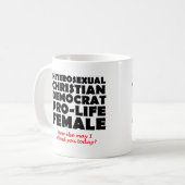 Femme démocrate offensive Humour chrétien de Mug (Devant gauche)