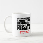 Femme démocrate offensive Humour chrétien de Mug (Gauche)