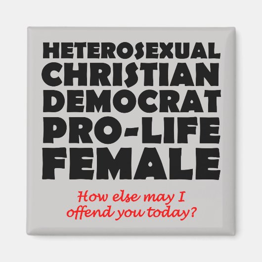 Femme démocrate offensive Magnet chrétien (Devant)