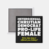 Femme démocrate offensive Magnet chrétien (Recto/Verso)