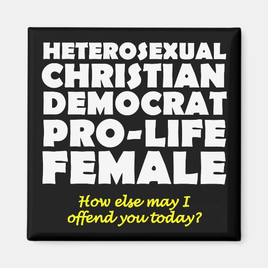 Femme démocrate offensive Magnet chrétien (Devant)