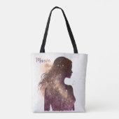 Femme des étoiles Sac fourre-tout pourpre et Brown (Dos)