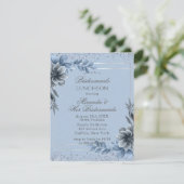 Femme d'honneur Dusty Blue Floral Invitations de d (Debout devant)