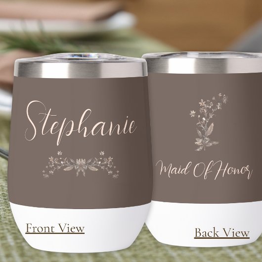 Femme d'honneur Elégant Mocha Script