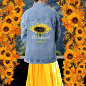 Femme d'honneur Nom Sunflowers jaune Mariage