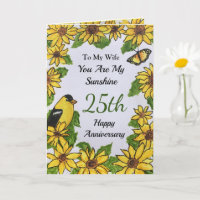 Femme du 25e anniversaire Vous êtes ma carte solei