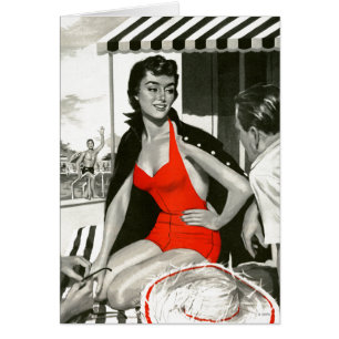 Femme d'un rouge ardent