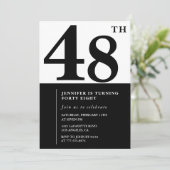 Femme Elegant 48e anniversaire invitation Noir (Debout devant)