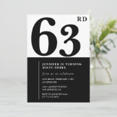 Femme Elegant 63e anniversaire invitation Noir (Debout devant)