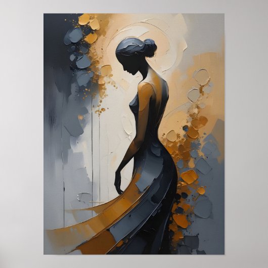 Femme Élégante Art Mural Abstrait (Devant)