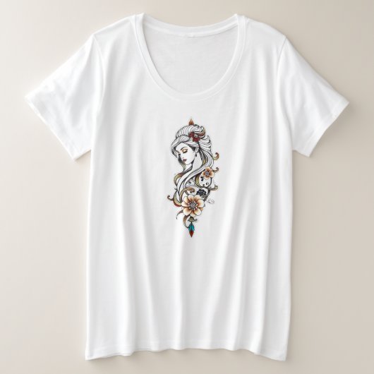 Femme élégante aux fleurs (Design devant)