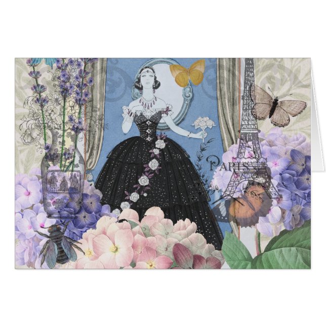Femme élégante bleue Robe florale Chic (Devant horizontal)
