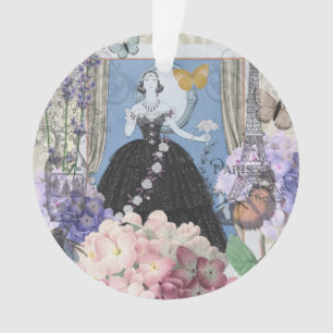 Femme élégante bleue Robe florale Chic
