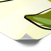 Femme élégante en vert avec affiche de mode casque (Coin)