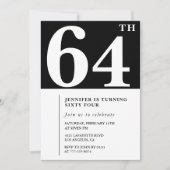Femme Élégante invitation 64e anniversaire Chic Si (Devant)