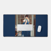 Femme en bleu lisant un livre (Clavier et souris)