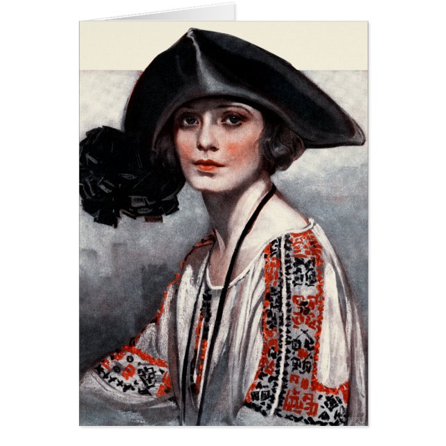 Femme en blouse brodée (Devant)