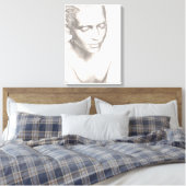 Femme en Contemplation noir blanc toile Imprimer (Insitu(Chambre))