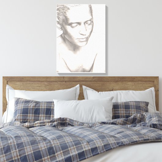 Femme en Contemplation noir blanc toile Imprimer (Insitu(Chambre))