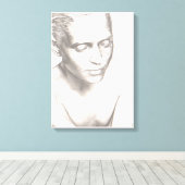 Femme en Contemplation noir blanc toile Imprimer (Insitu (Plancher de Bois))